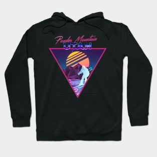 Retro Vaporwave Ski Mountain | Powder Mountain Utah | Shirts, Stickers, and More! Hoodie